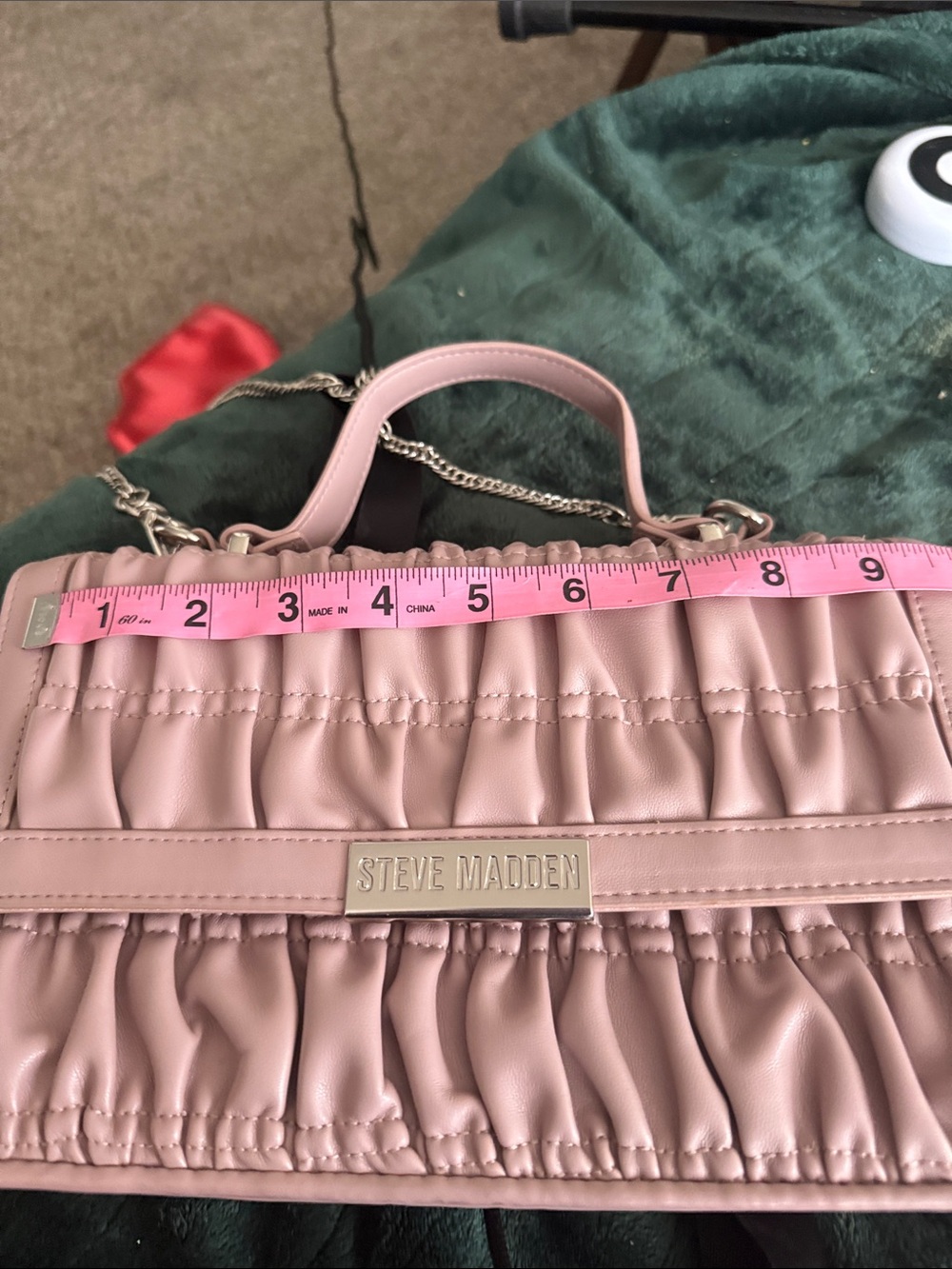 Steve Madden Blush Pink Ruched Top-Handle Crossbody